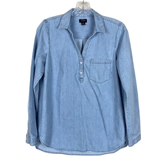 J Crew Chambray Long Sleeve Top - Picture 4 of 9